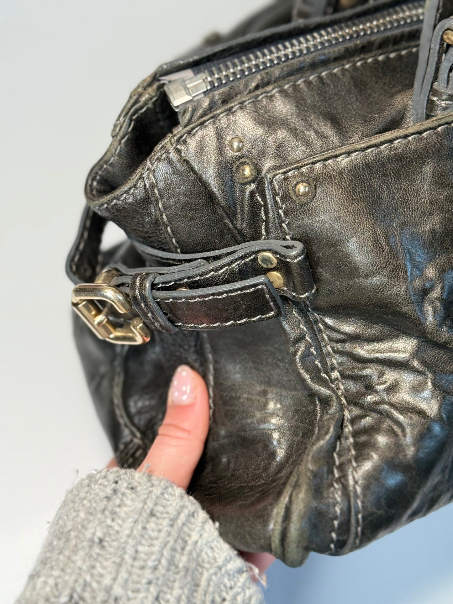 Vintage Chloé Paddington Black Leather Bag with Padlock