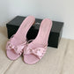 Chanel Sandals Pink Bow Size 40,5