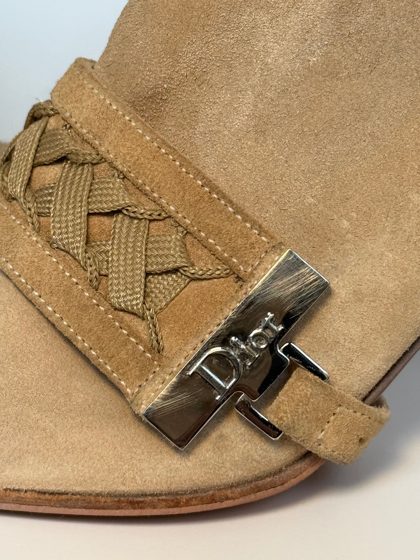 Vintage Christian Dior Ankle Boots beige suede