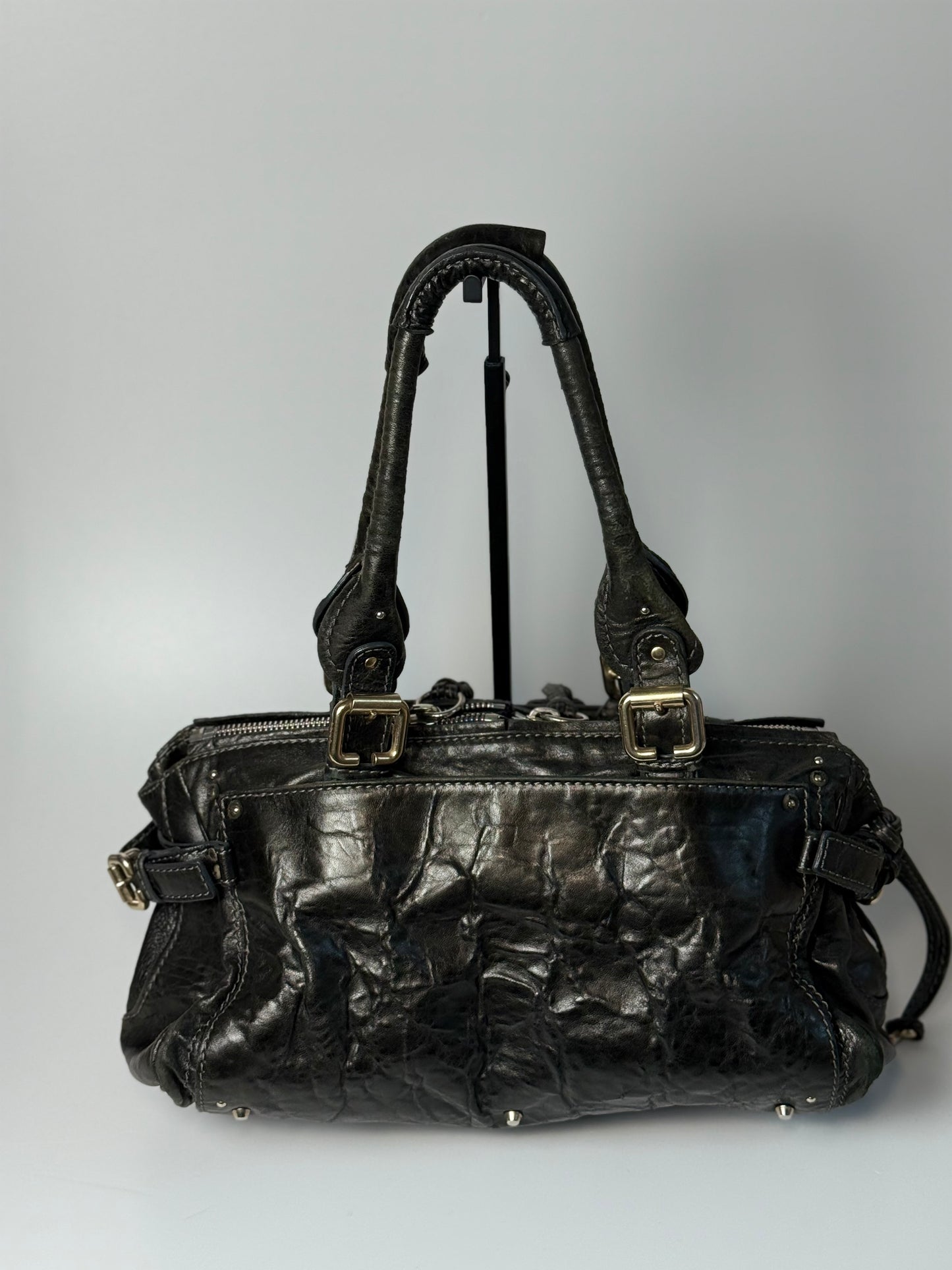 Vintage Chloé Paddington Black Leather Bag with Padlock