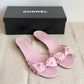 Chanel Sandals Pink Bow Size 40,5