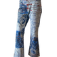 Vintage Just Cavalli Printed Bootcut Jeans – Floral Print