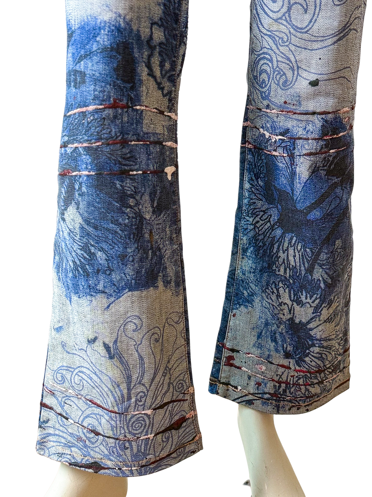 Vintage Just Cavalli Printed Bootcut Jeans – Floral Print