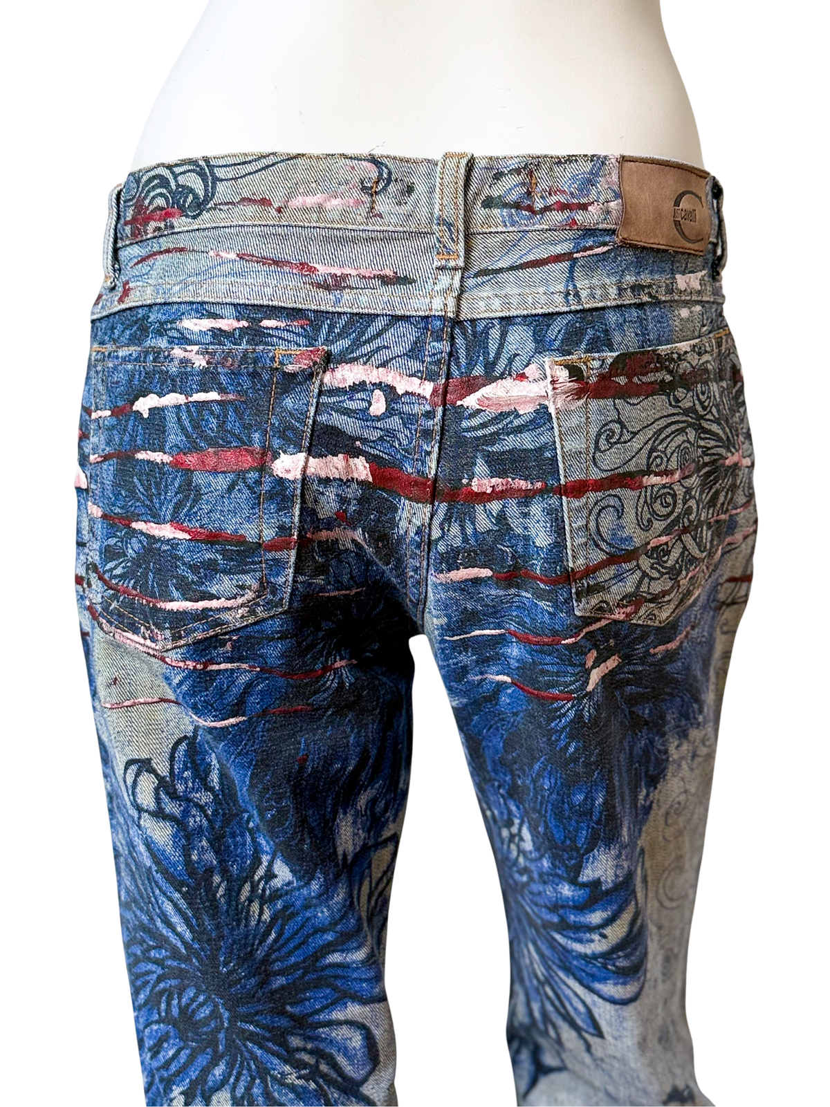 Vintage Just Cavalli Printed Bootcut Jeans – Floral Print