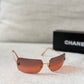 Chanel Rimless Ombre Sunglasses Red
