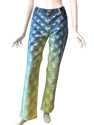 Roberto Cavalli Watercolour Pants Glitter Size XL