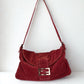 Fendi Mamma Baguette red corduroy