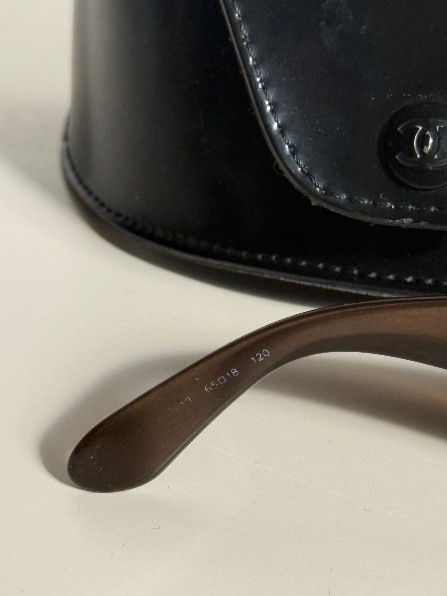 Vintage Chanel Sunglasses Brown Rhinestones