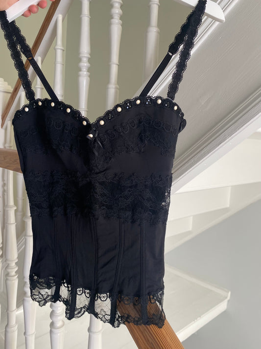 Elegantes Vintage Top mit Spitze (M)