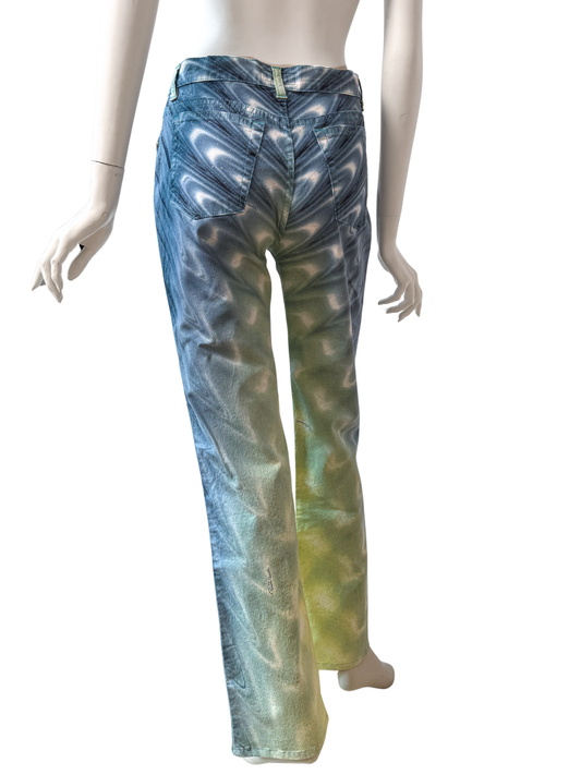 Roberto Cavalli Watercolour Pants Glitter Size XL