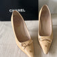 Vintage Chanel Pointed Toe Heels – Beige Leather, Size 40
