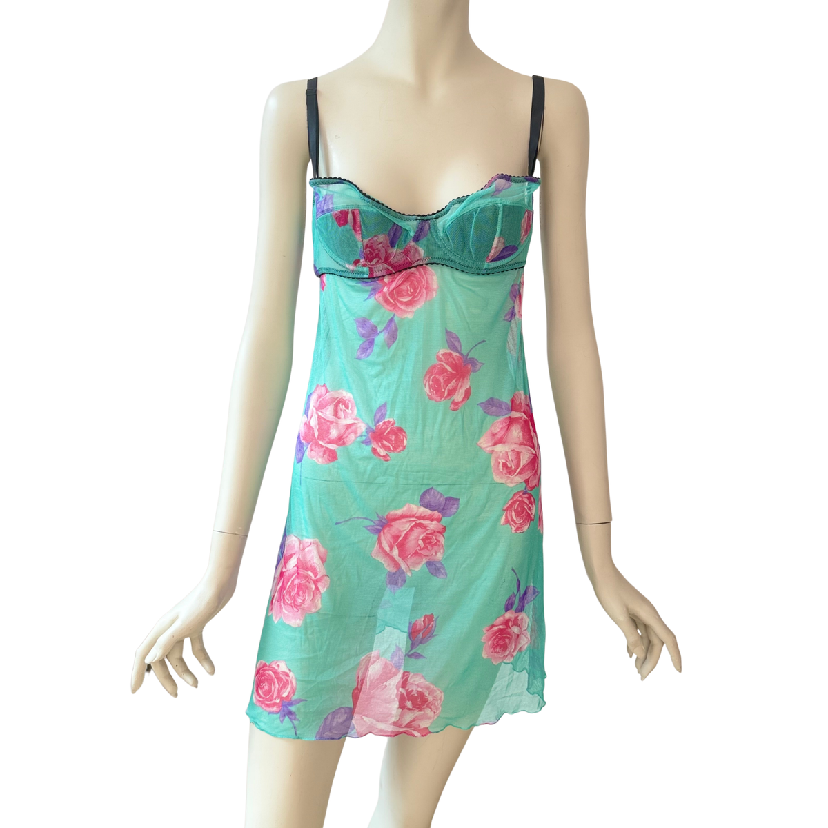 Vintage Dolce & Gabbana Negligée Dress Turquoise