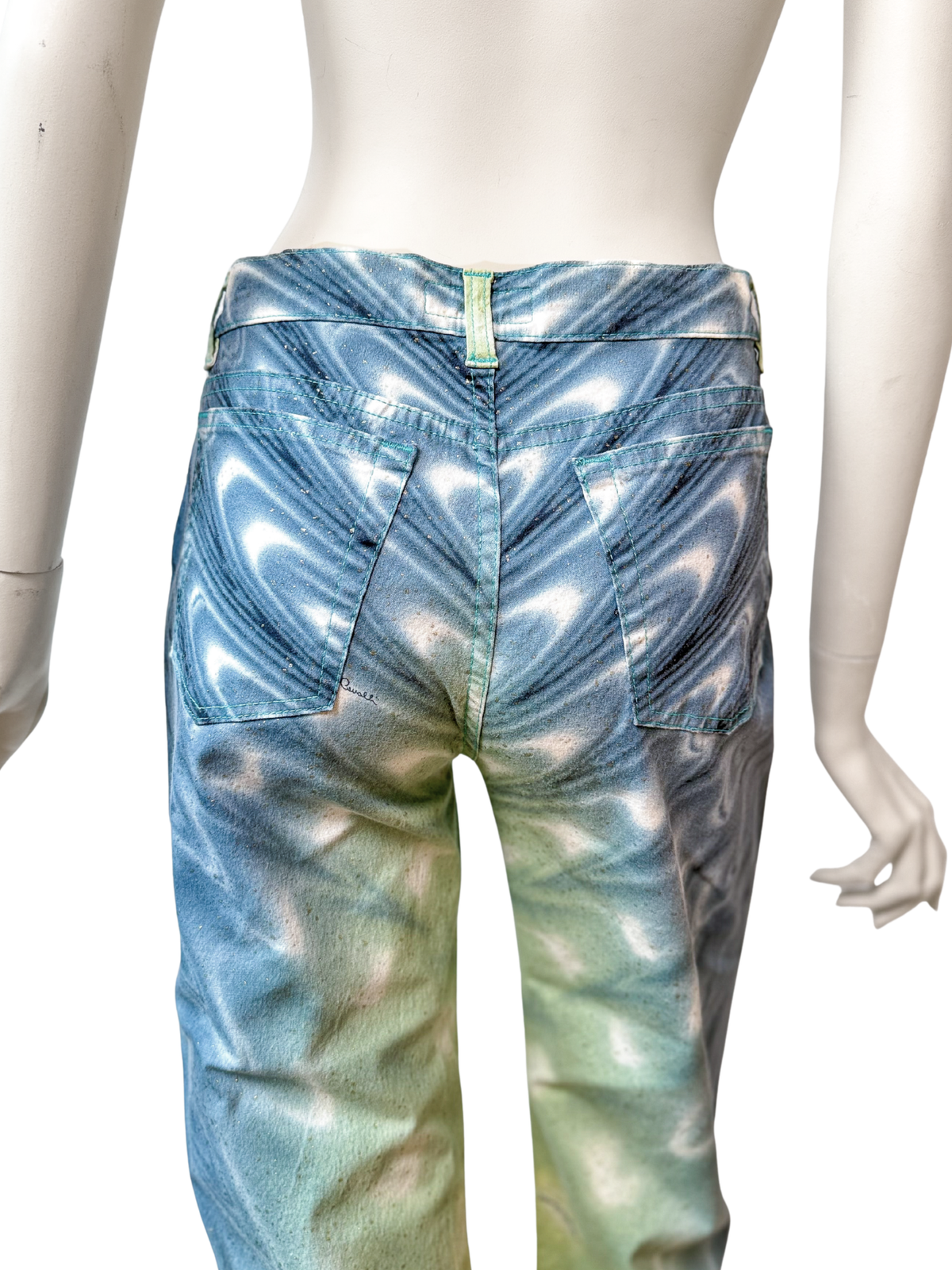 Roberto Cavalli Watercolour Pants Glitter Size XL