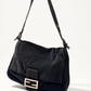 Fendi Mamma Baguette in dark brown corduroy