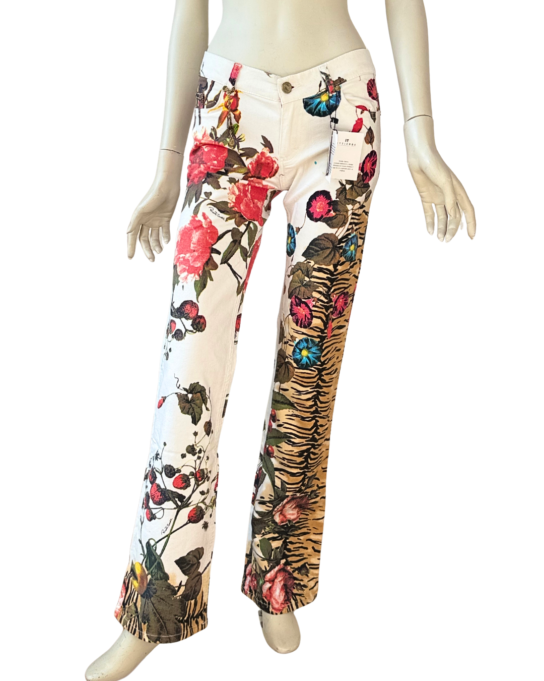 Vintage Roberto Cavalli Tiger Print Flared Pants – New With Tags