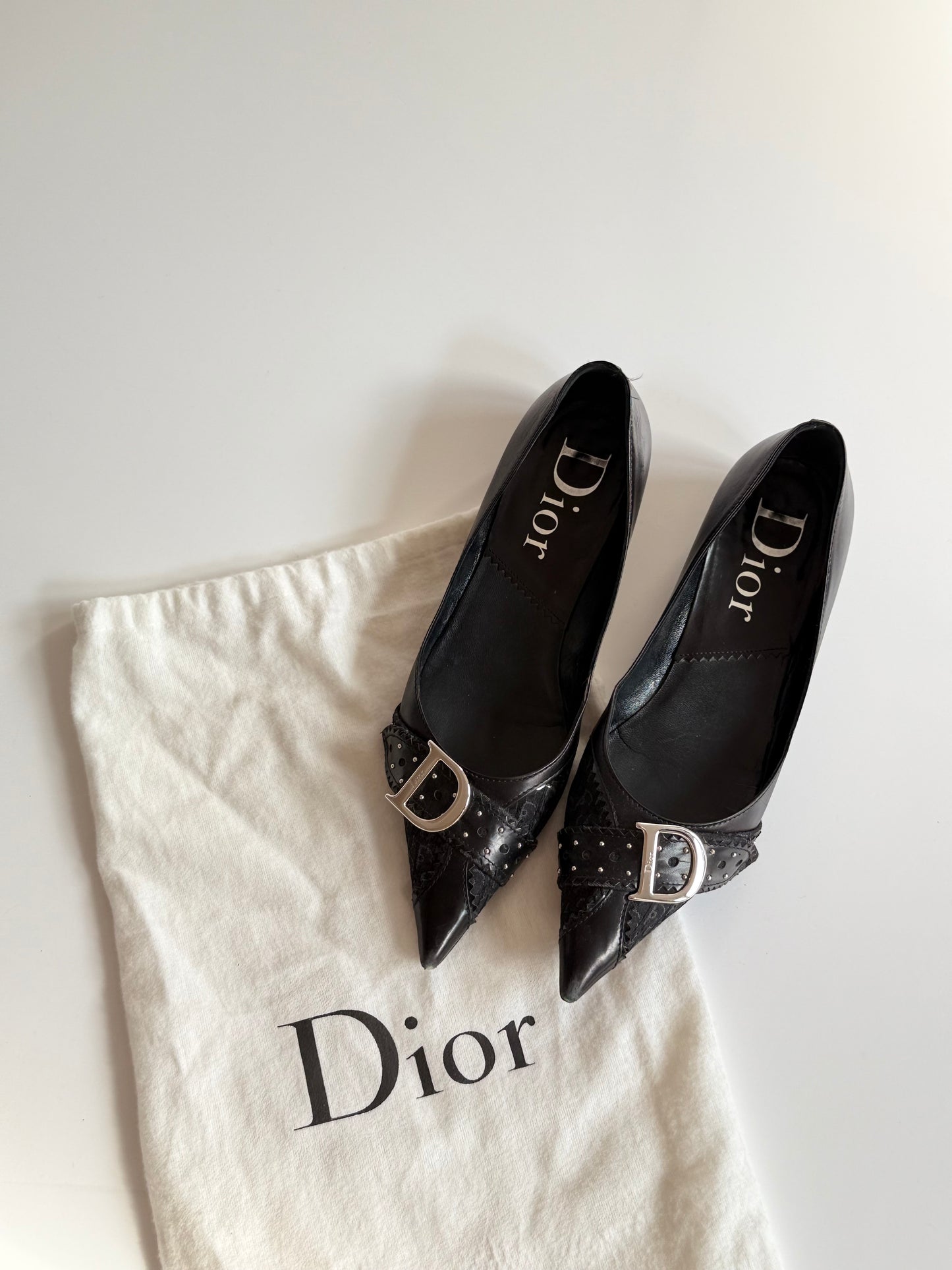 Dior flats black pointed toe 37,5