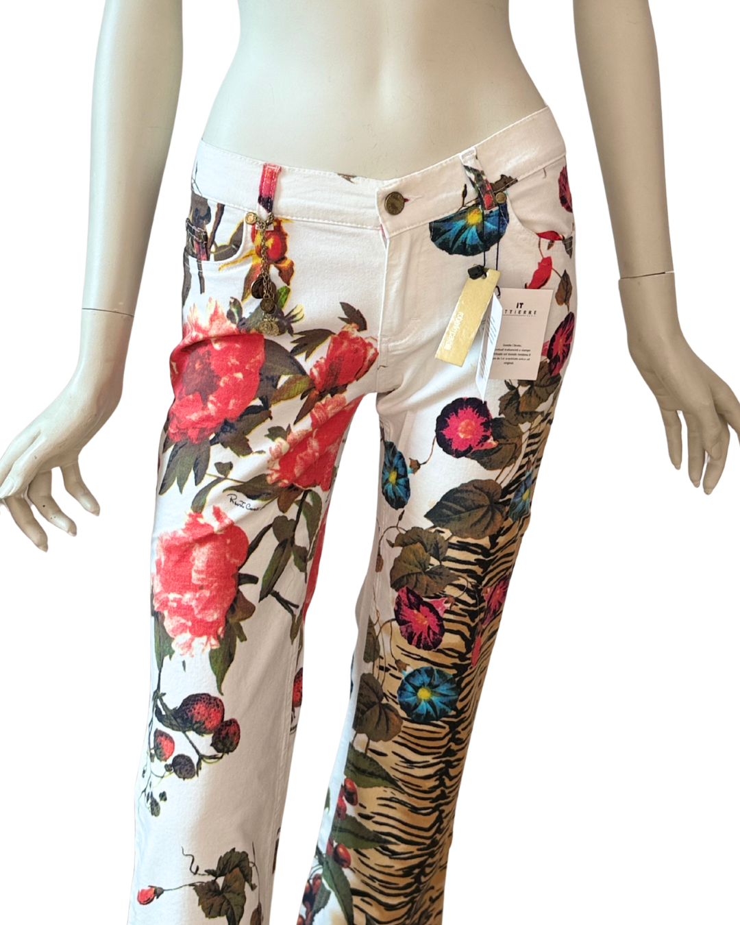 Vintage Roberto Cavalli Tiger Print Flared Pants – New With Tags