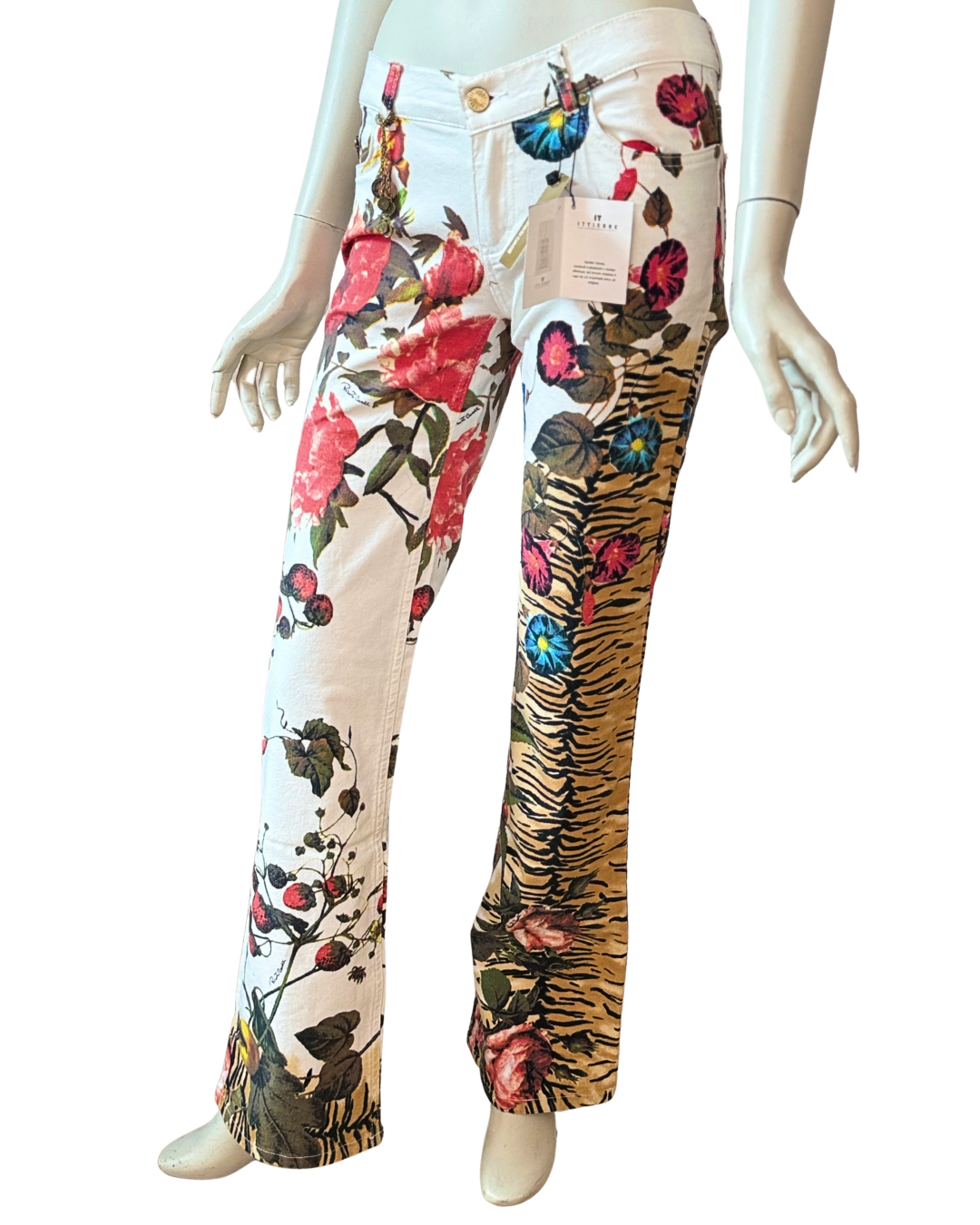 Vintage Roberto Cavalli Tiger Print Flared Pants – New With Tags