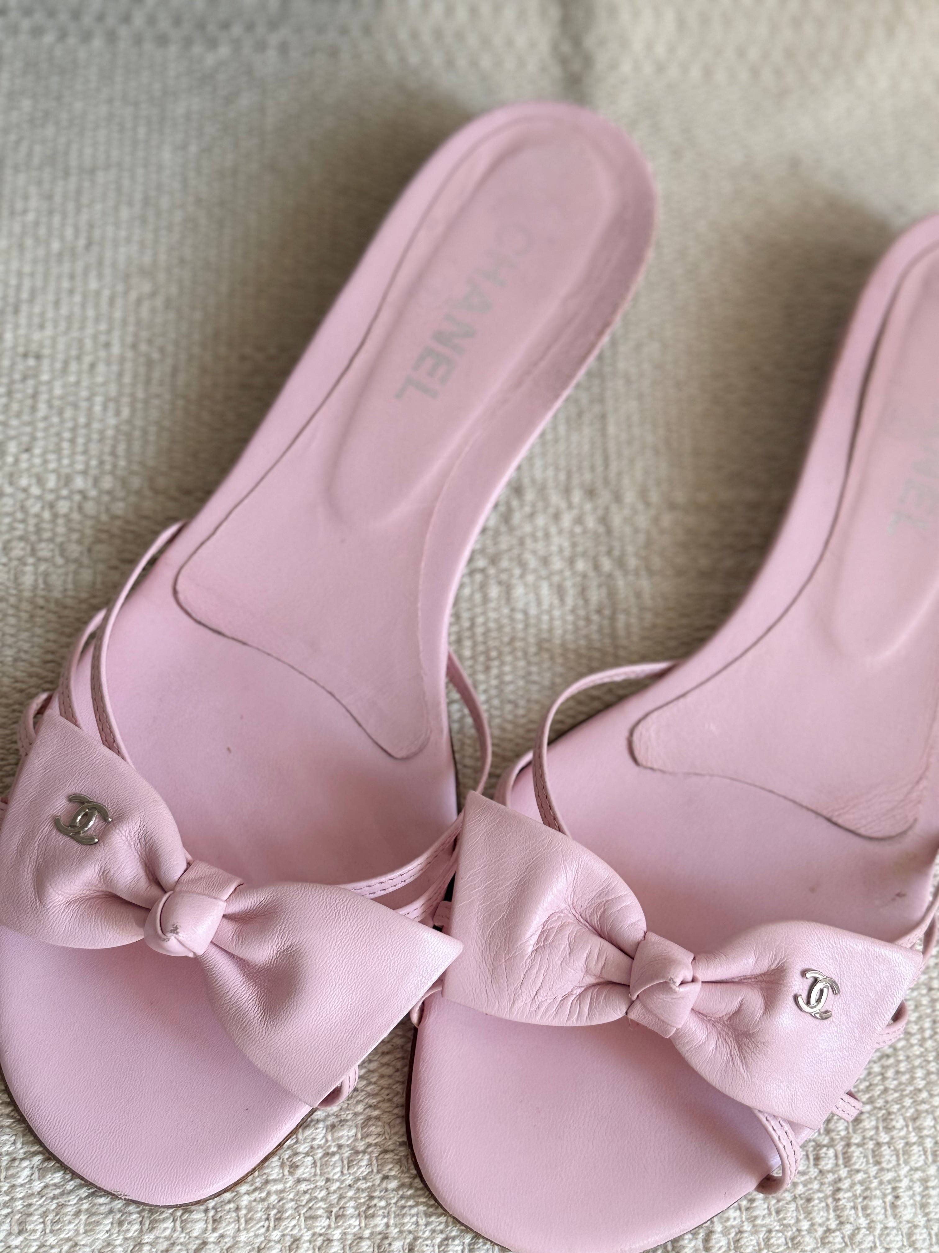 Chanel Sandals Pink Bow Size 40,5 – cleo select