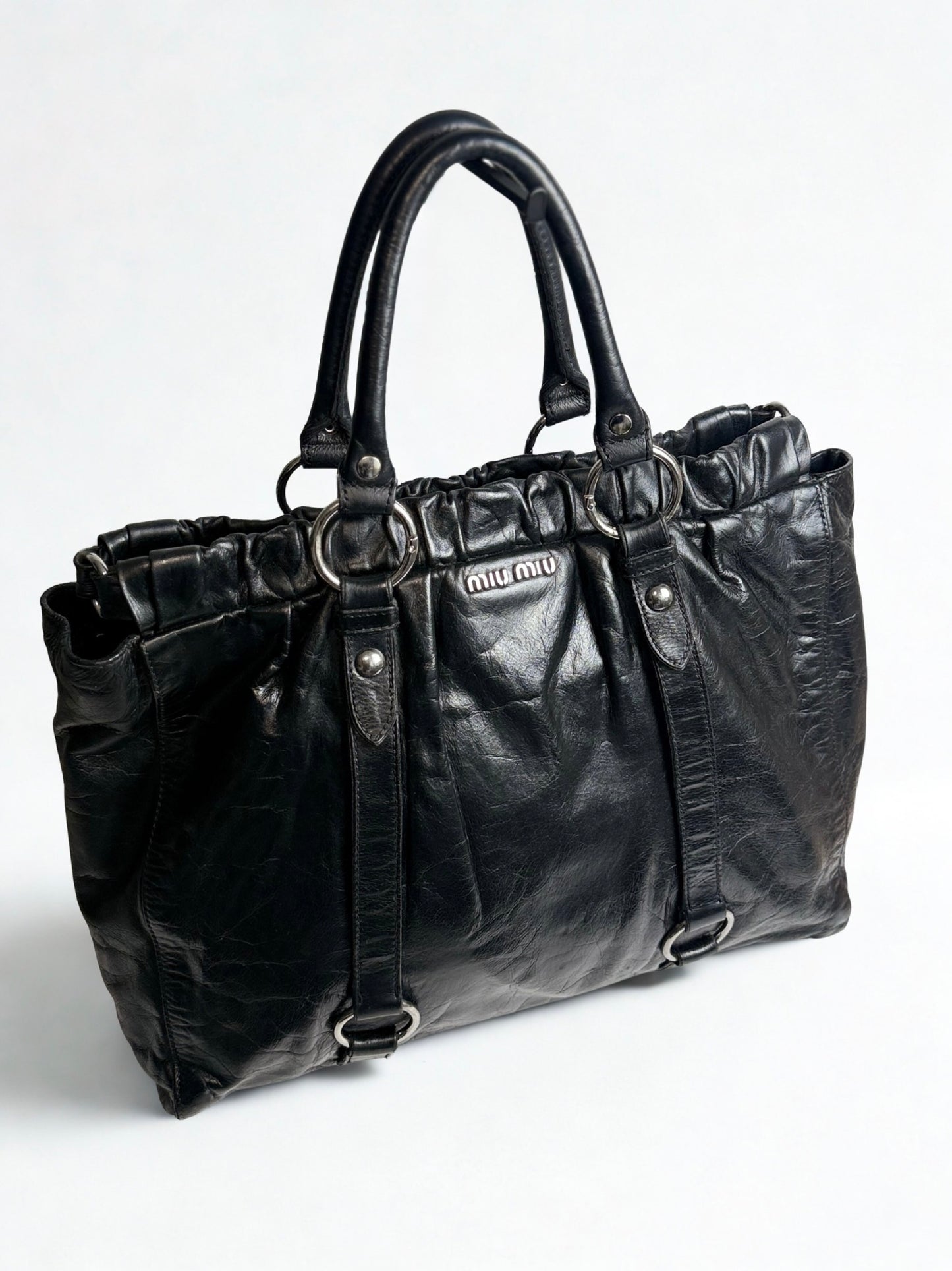 Vintage Miu Miu Vitello leather shopper