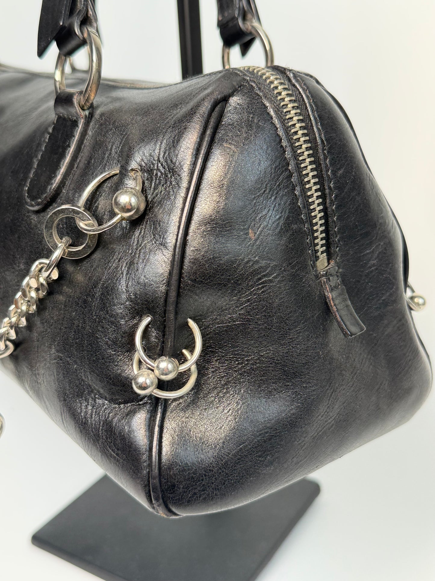 Vintage Christian Dior Hardcore Pierced Boston Bag