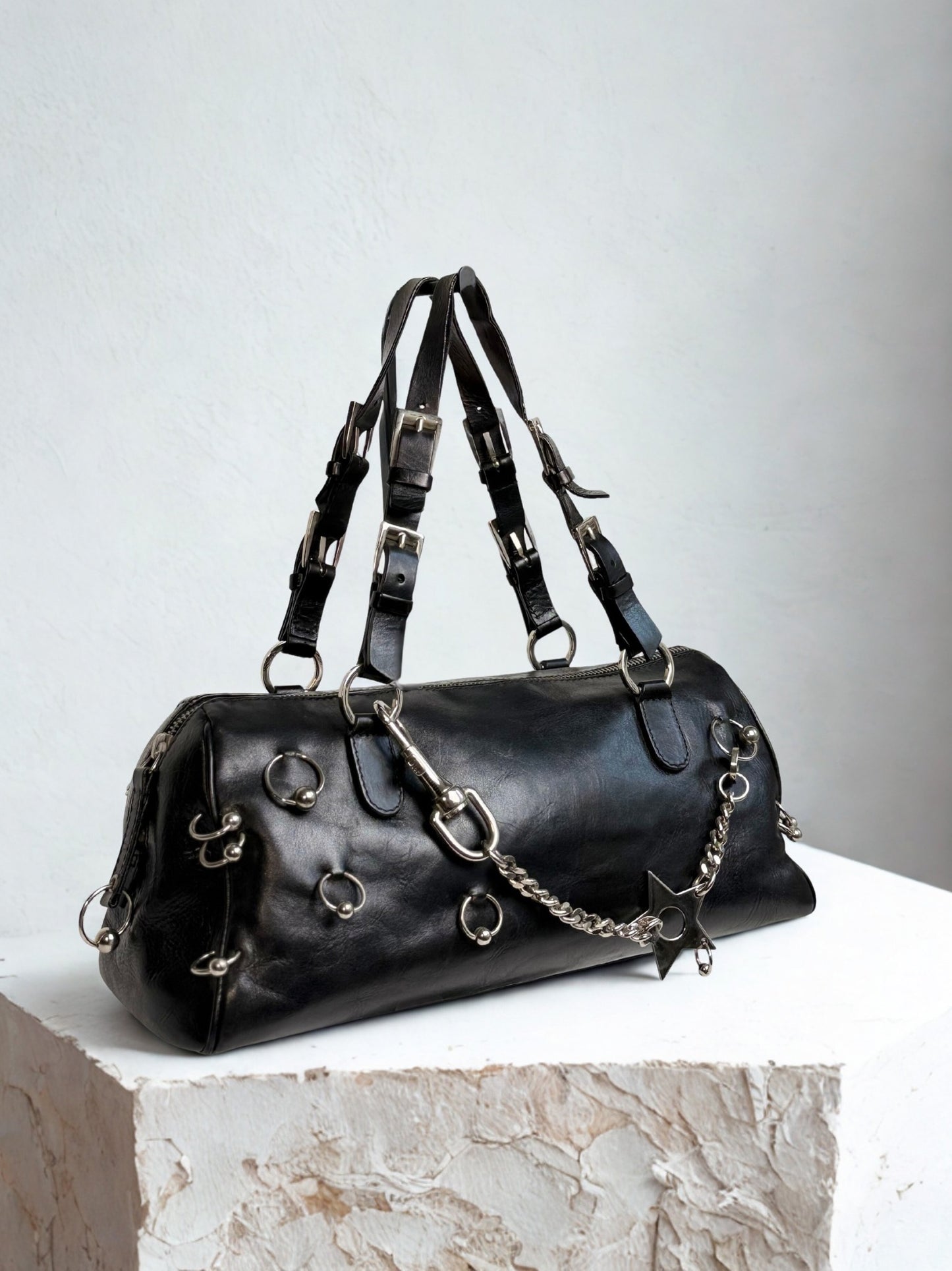 Vintage Christian Dior Hardcore Pierced Boston Bag