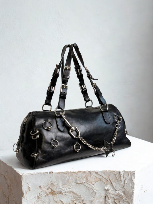 Vintage Christian Dior Hardcore Pierced Boston Bag