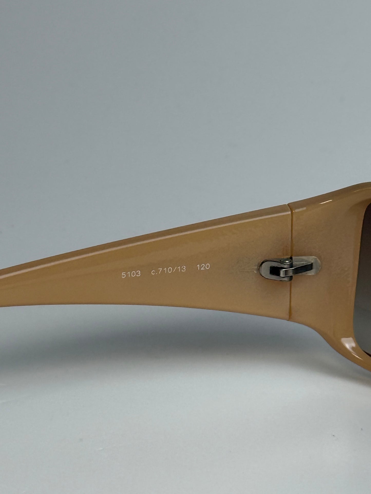 Vintage Chanel Shield Sunglasses Nude 5103 C710/13 with Case