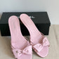 Chanel Sandals Pink Bow Size 40,5