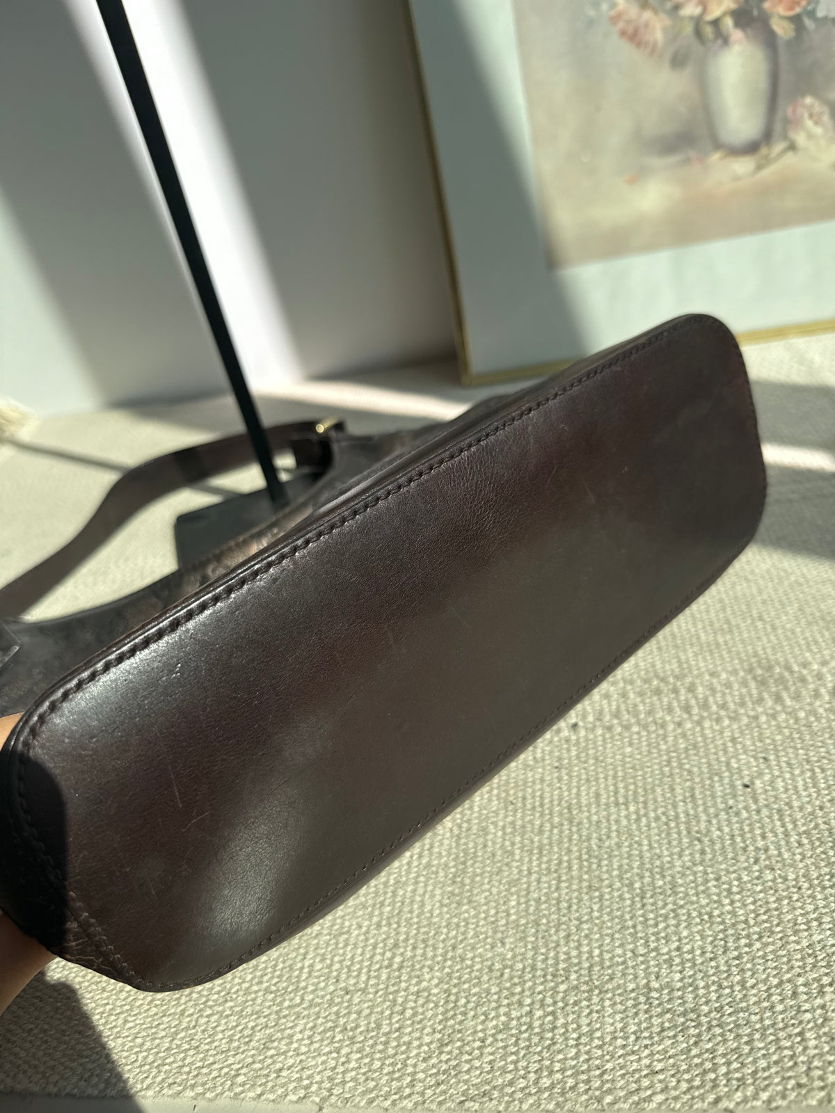 Vintage Gucci GG Embossed Leather Hobo Bag – Brown Bronze Shimmer