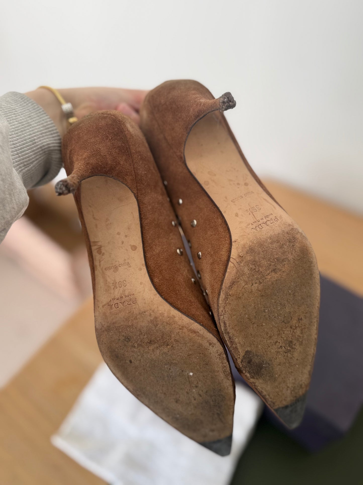 Prada Suede Kitten Heels
