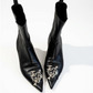 Dior Vintage I Love Dior Black Leather Western Boots 36.5 Galliano