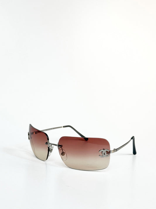 Chanel Vintage Rimless Sunglasses rhinestones – Model 4017D C12489