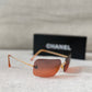 Chanel Rimless Ombre Sunglasses Red