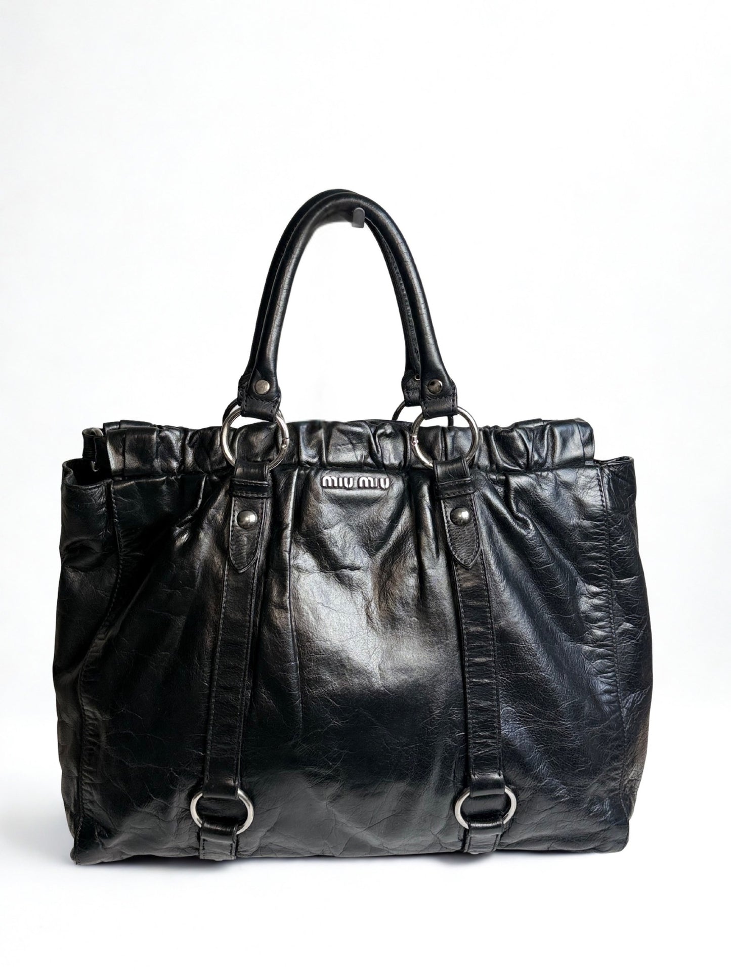 Vintage Miu Miu Vitello leather shopper