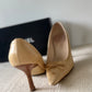 Vintage Chanel Pointed Toe Heels – Beige Leather, Size 40