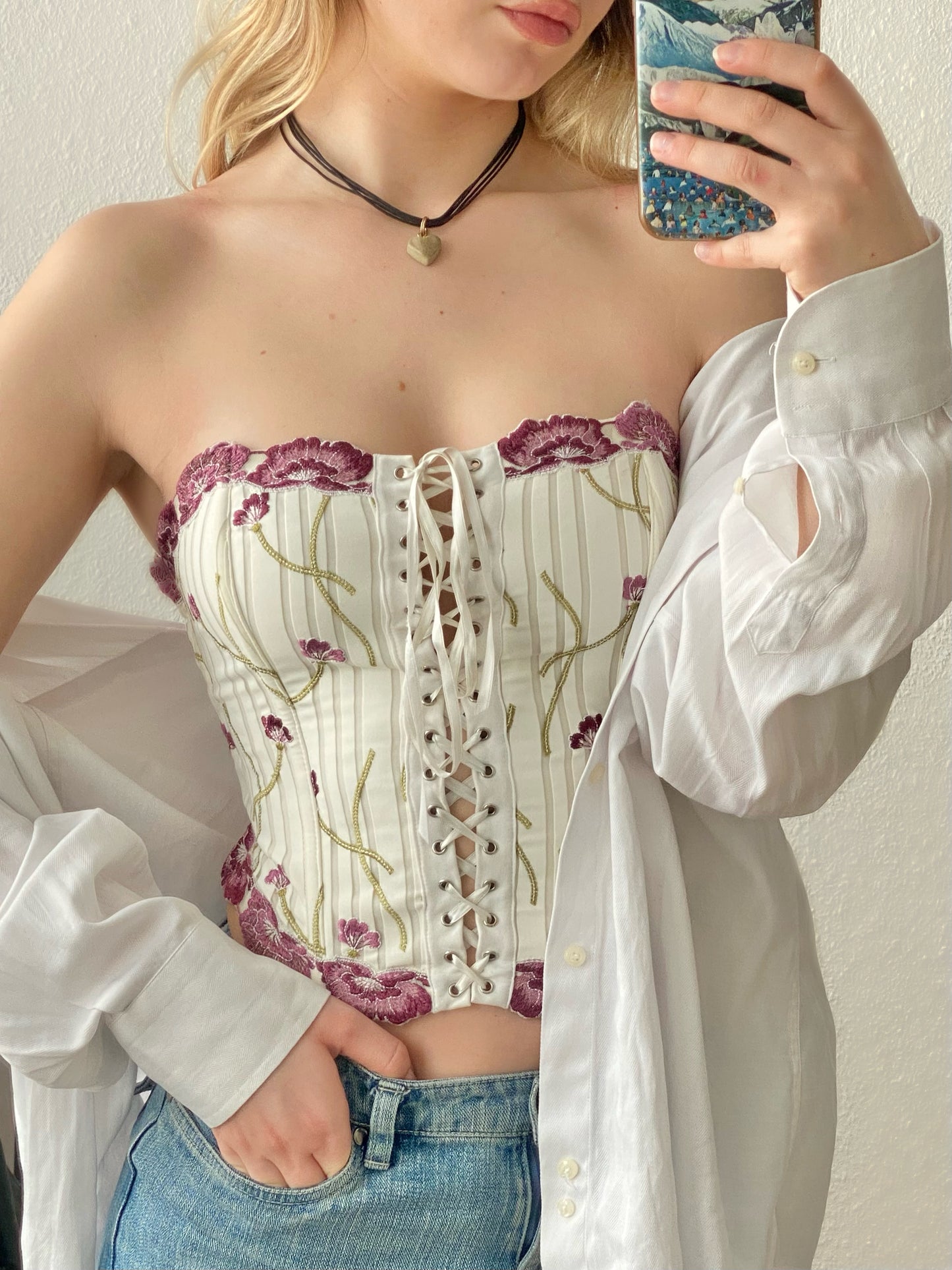 Schönes Bandeau Corset Top Floral S/M