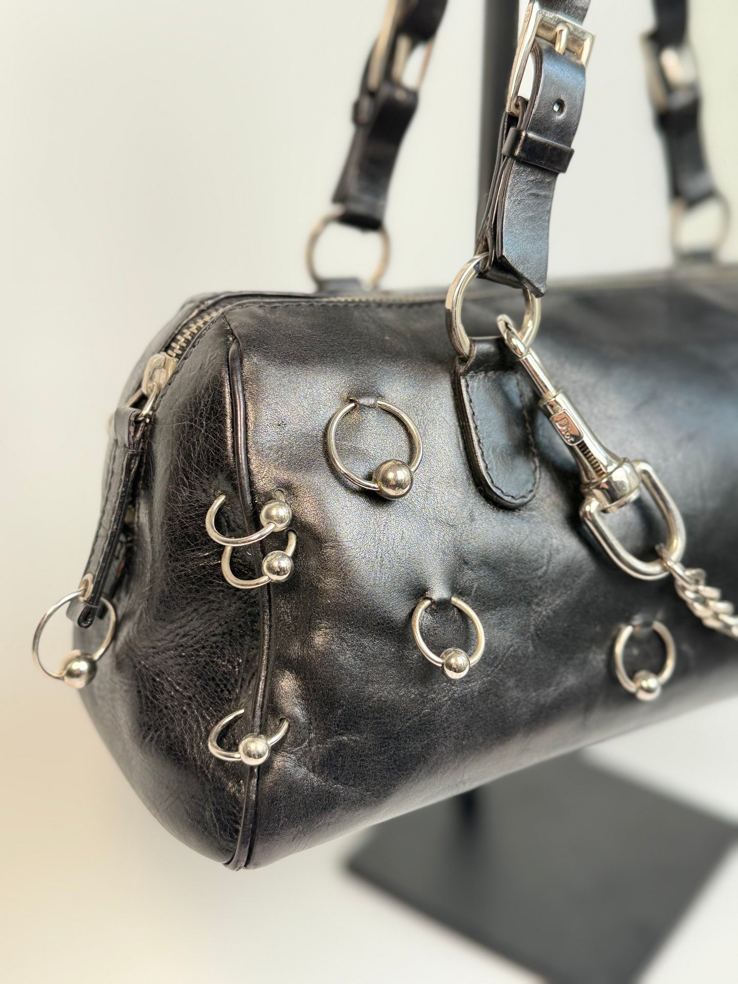 Vintage Christian Dior Hardcore Pierced Boston Bag