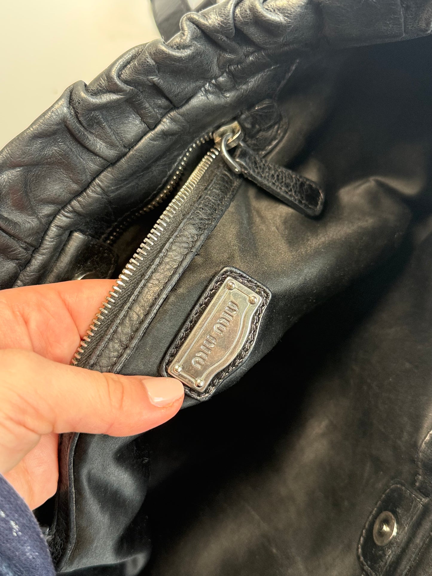 Vintage Miu Miu Vitello leather shopper