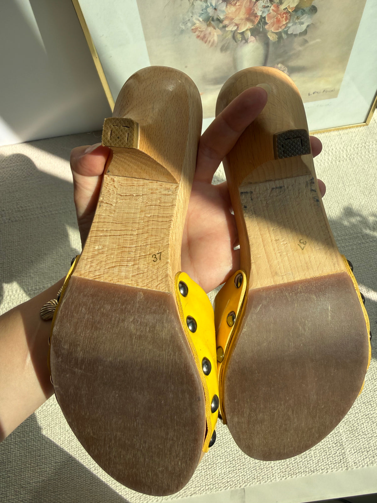 Vintage Miu Miu Yellow Patent Leather Clogs – Size 37