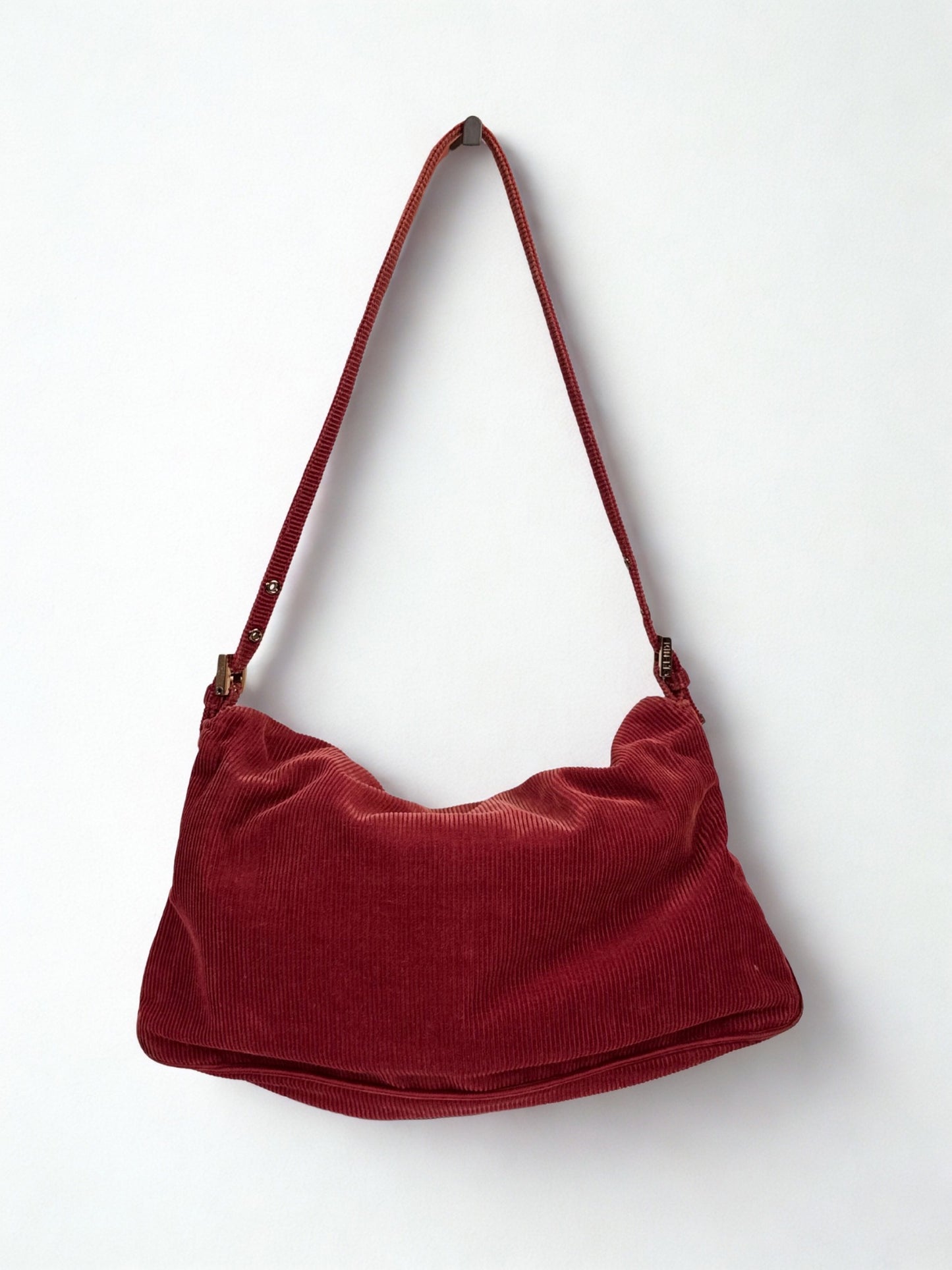 Fendi Mamma Baguette red corduroy