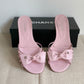 Chanel Sandals Pink Bow Size 40,5