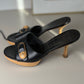 Chanel Vintage Wooden Heel Mules – Black Leather