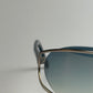 Vintage Chanel Silver Oval Sunglasses with Blue Ombre Lenses – Full Set