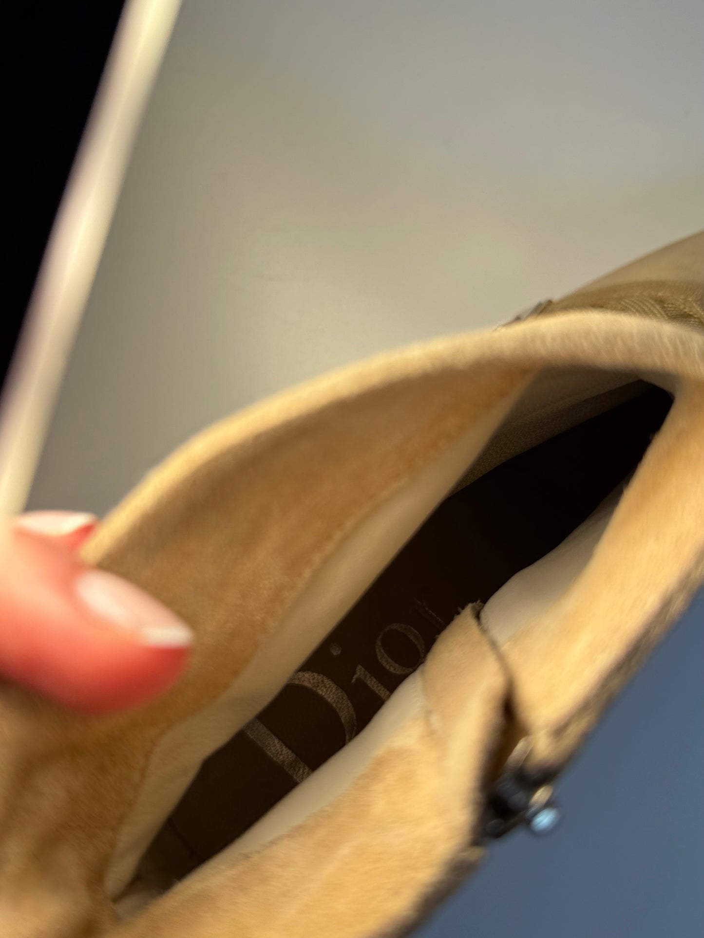 Vintage Christian Dior Ankle Boots beige suede