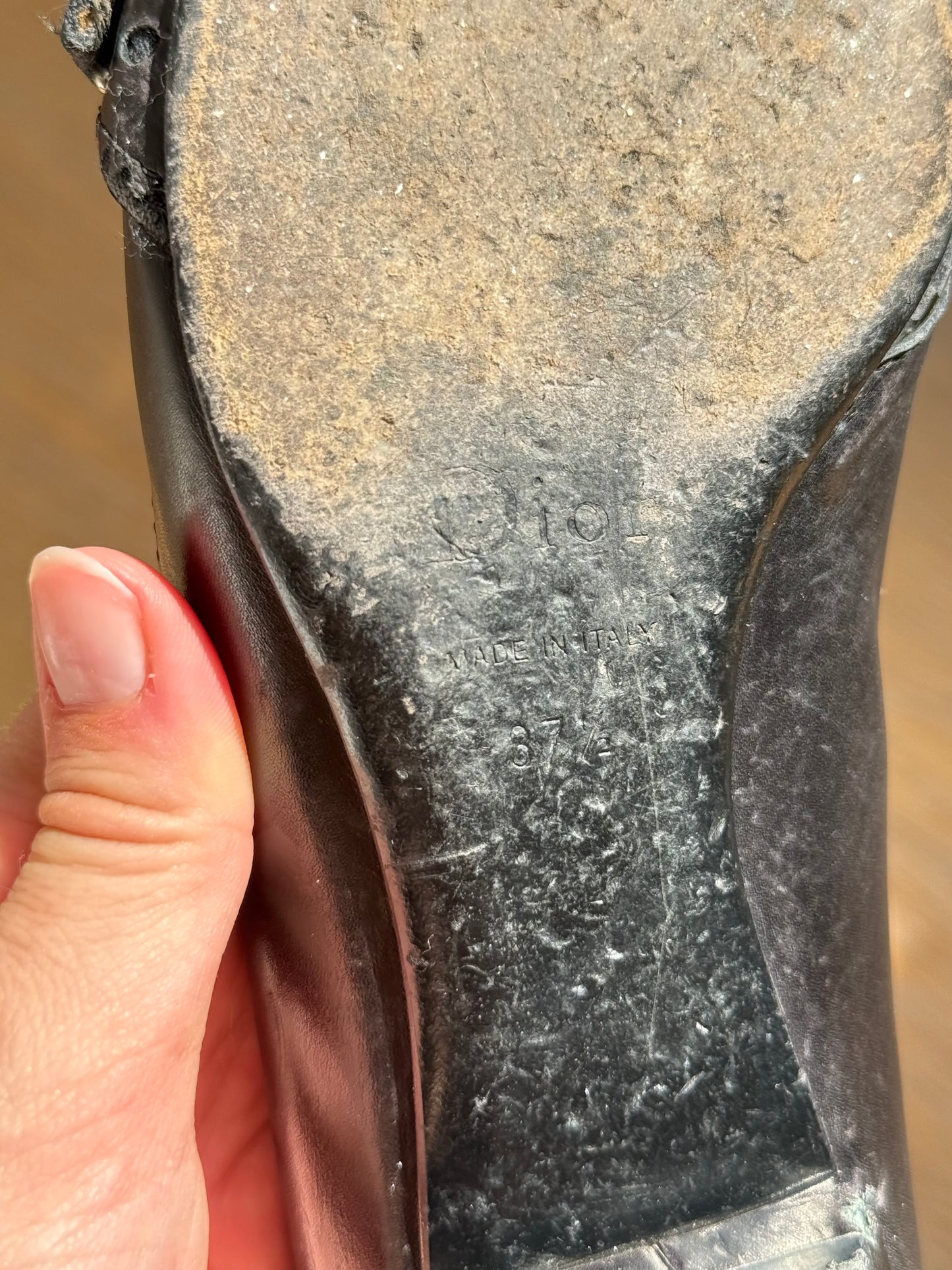 Dior flats black pointed toe 37,5