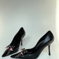 Christian Dior Black & Pink Bow Pointed-Toe Pumps, EU 39