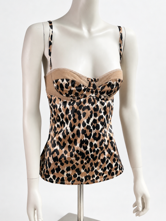 Vintage Dolce & Gabbana Leopard Corset Top