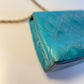 Chanel Mini Camellia Flap Bag in Turquoise Leather