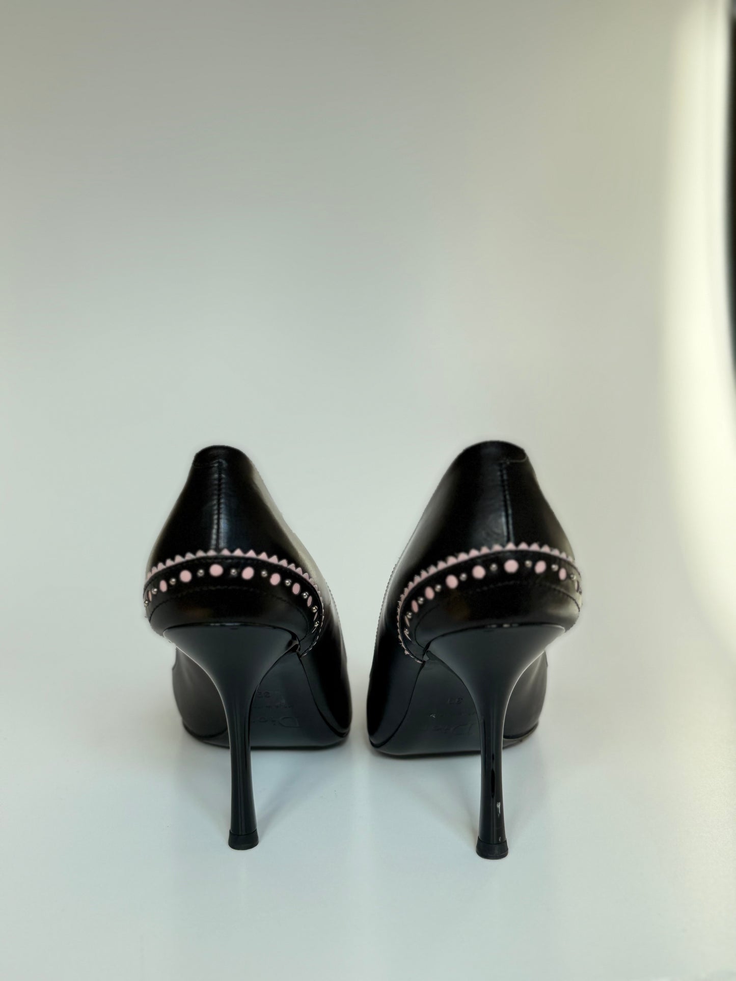 Christian Dior Black & Pink Bow Pointed-Toe Pumps, EU 39